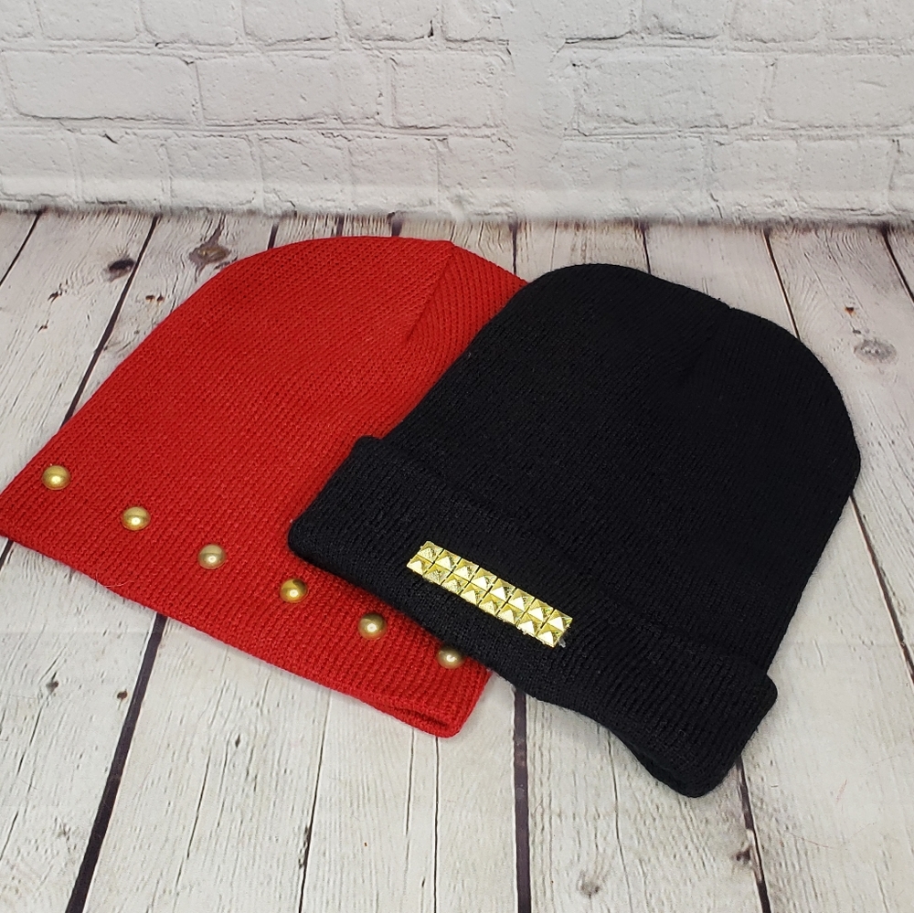 Charlotte Russe Knit Studded Hats